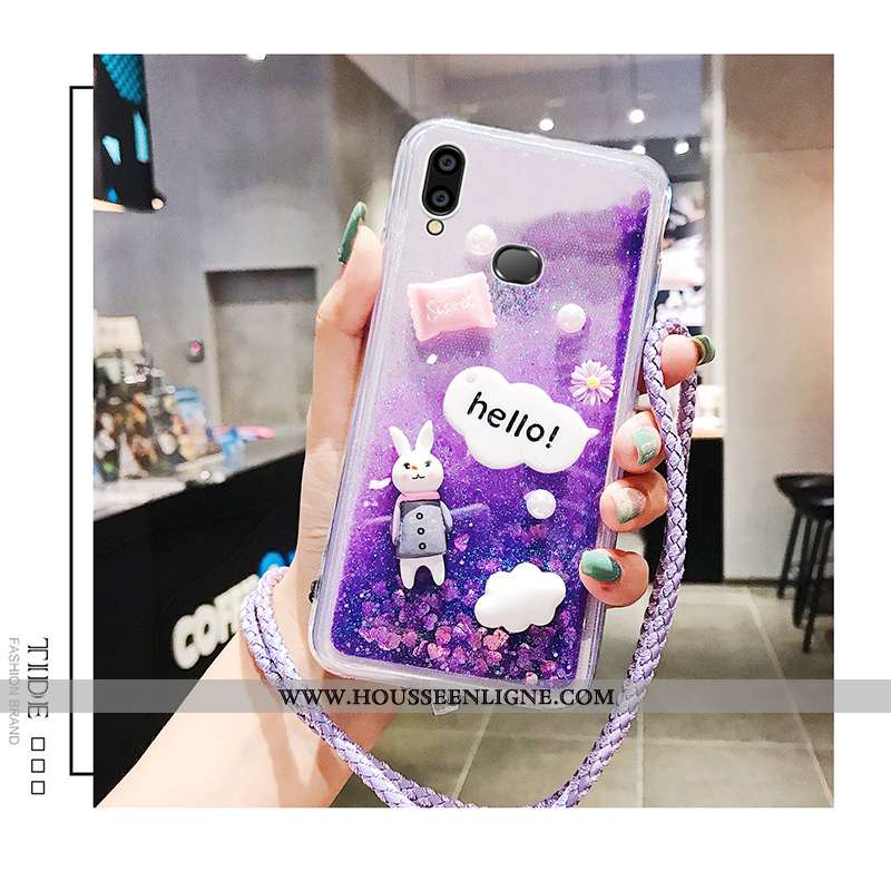 Coque Samsung Galaxy A10s Ornements Suspendus Personnalité Silicone Rose Téléphone Portable Net Roug