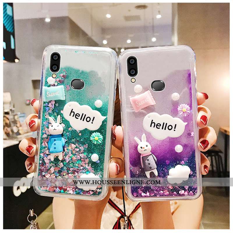 Coque Samsung Galaxy A10s Ornements Suspendus Personnalité Silicone Rose Téléphone Portable Net Roug
