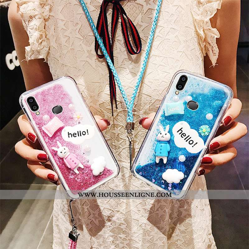 Coque Samsung Galaxy A10s Ornements Suspendus Personnalité Silicone Rose Téléphone Portable Net Roug