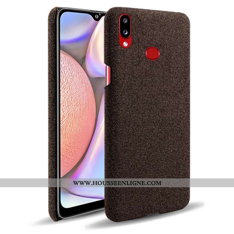 Coque Samsung Galaxy A10s Protection Étoile Étui Téléphone Portable Tissu Gris