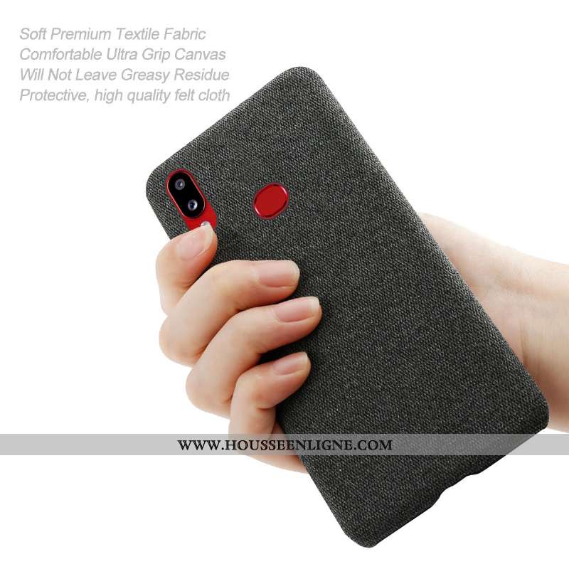 Coque Samsung Galaxy A10s Protection Étoile Étui Téléphone Portable Tissu Gris