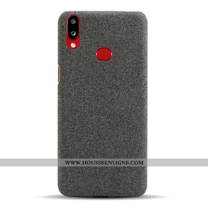 Coque Samsung Galaxy A10s Protection Étoile Étui Téléphone Portable Tissu Gris