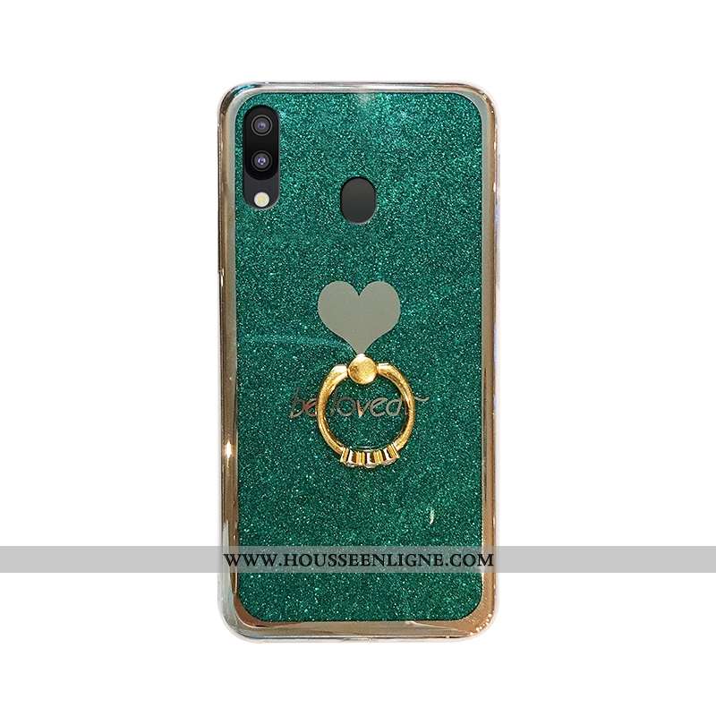 Coque Samsung Galaxy A10s Tendance Anneau Rose Étui Étoile Téléphone Portable Verte