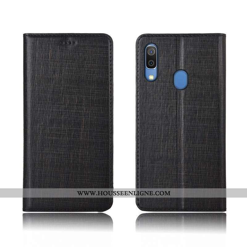 Coque Samsung Galaxy A20e Protection Cuir Véritable Silicone Téléphone Portable Étoile Étui Incassab