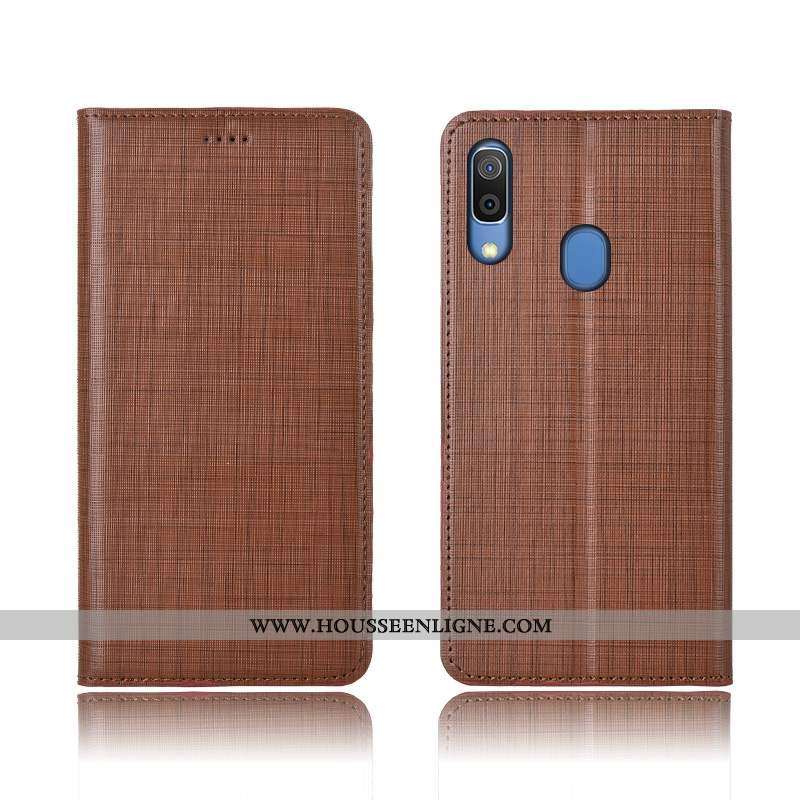 Coque Samsung Galaxy A20e Protection Cuir Véritable Silicone Téléphone Portable Étoile Étui Incassab