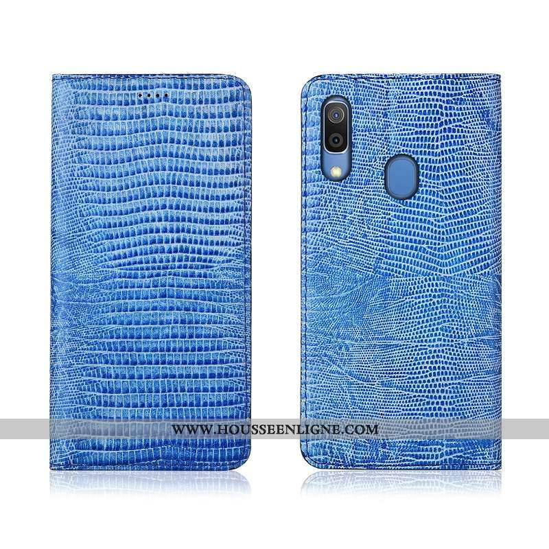 Coque Samsung Galaxy A20e Protection Cuir Véritable Étoile Téléphone Portable Étui Incassable Marron