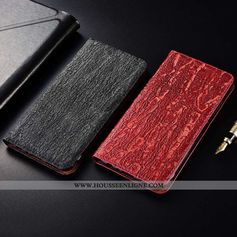 Coque Samsung Galaxy A20e Protection Cuir Véritable Étui Étoile Clamshell Incassable Rouge