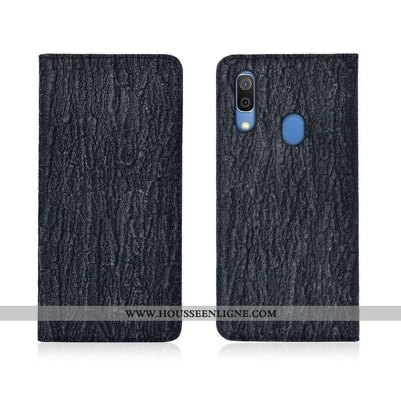 Coque Samsung Galaxy A20e Protection Cuir Véritable Étui Étoile Clamshell Incassable Rouge