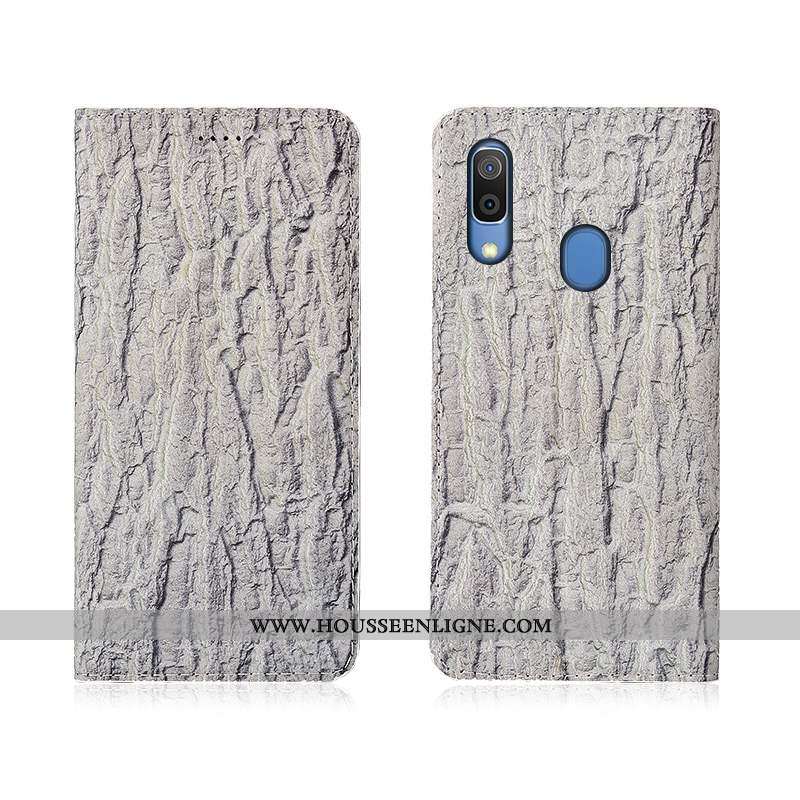 Coque Samsung Galaxy A20e Protection Cuir Véritable Étui Étoile Clamshell Incassable Rouge