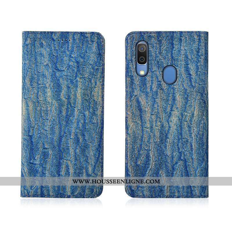 Coque Samsung Galaxy A20e Protection Cuir Véritable Étui Étoile Clamshell Incassable Rouge