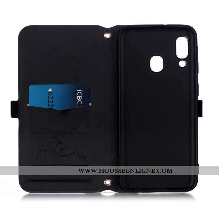 Coque Samsung Galaxy A20e Protection Cuir Étoile Téléphone Portable Étui Tout Compris Housse Bleu