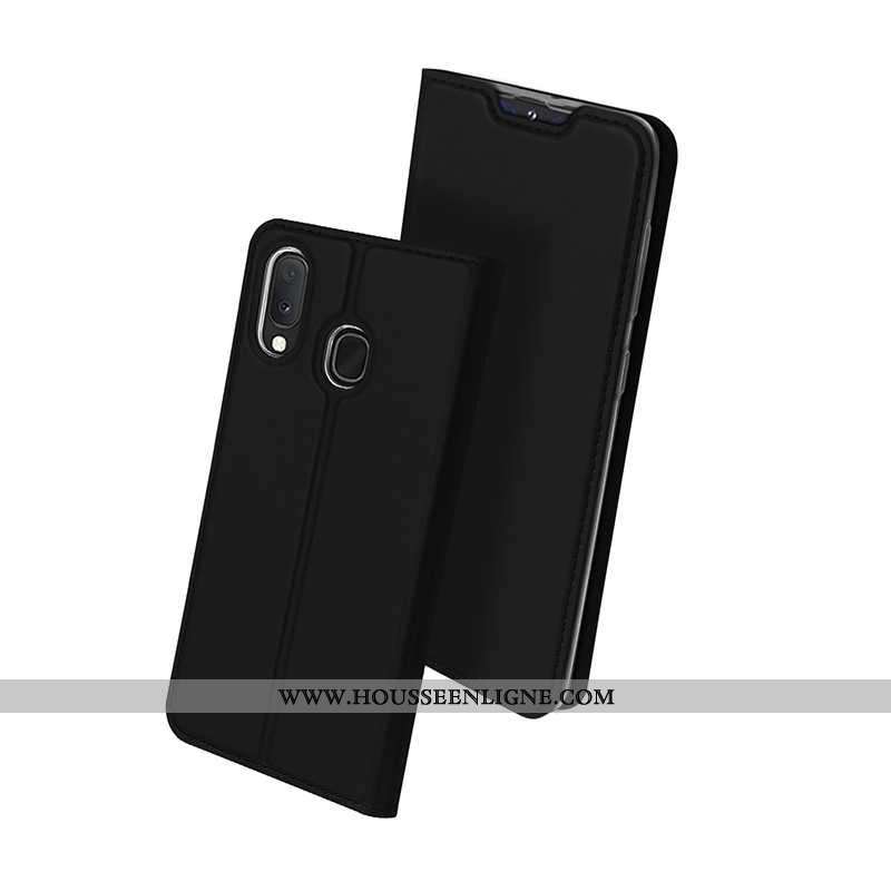 Coque Samsung Galaxy A20e Protection Cuir Étoile Étui Téléphone Portable Incassable Noir