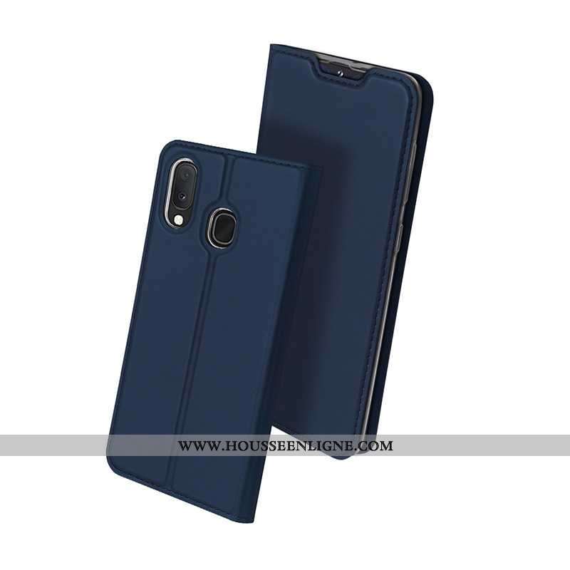 Coque Samsung Galaxy A20e Protection Cuir Étoile Étui Téléphone Portable Incassable Noir