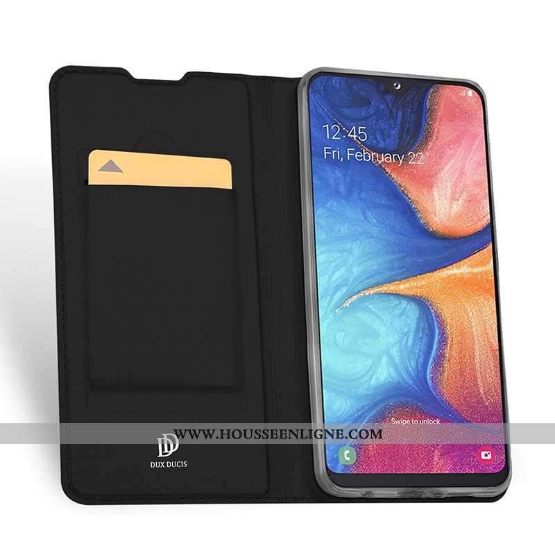 Coque Samsung Galaxy A20e Protection Cuir Étoile Étui Téléphone Portable Incassable Noir