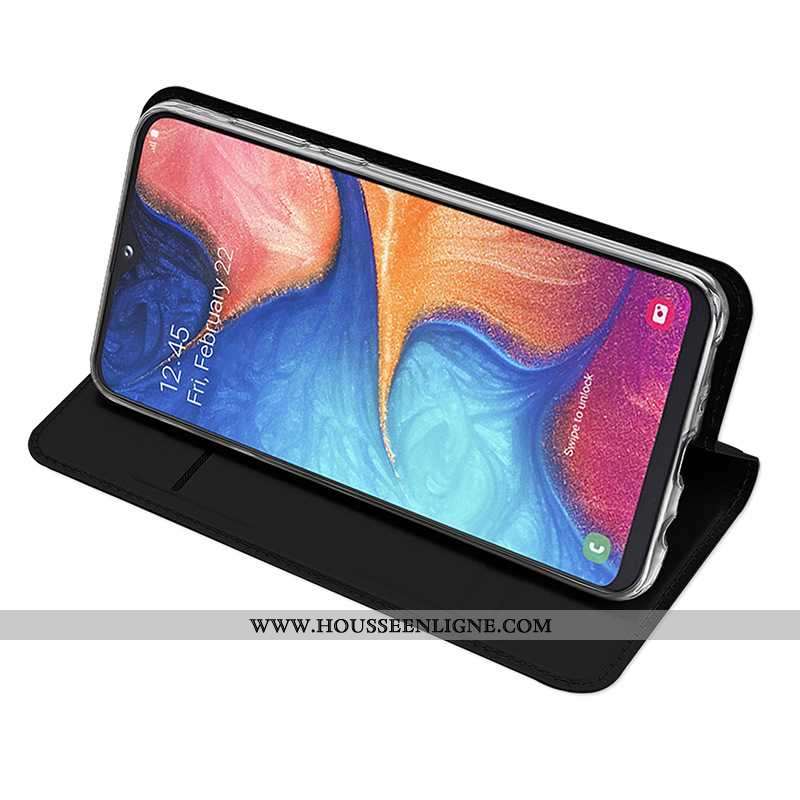 Coque Samsung Galaxy A20e Protection Cuir Étoile Étui Téléphone Portable Incassable Noir