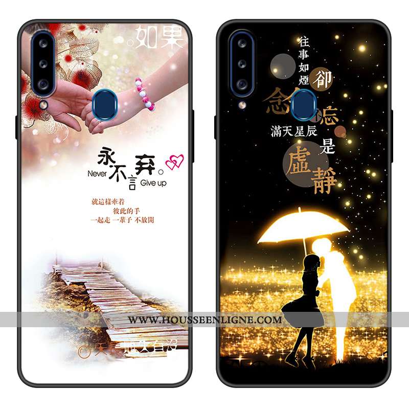 Coque Samsung Galaxy A20s Charmant Tendance Incassable Noir Étui Téléphone Portable Modèle