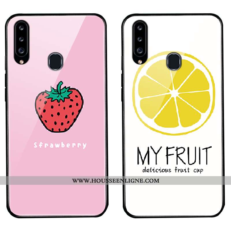 Coque Samsung Galaxy A20s Dessin Animé Charmant Étui Simple Tout Compris Frais Blanche