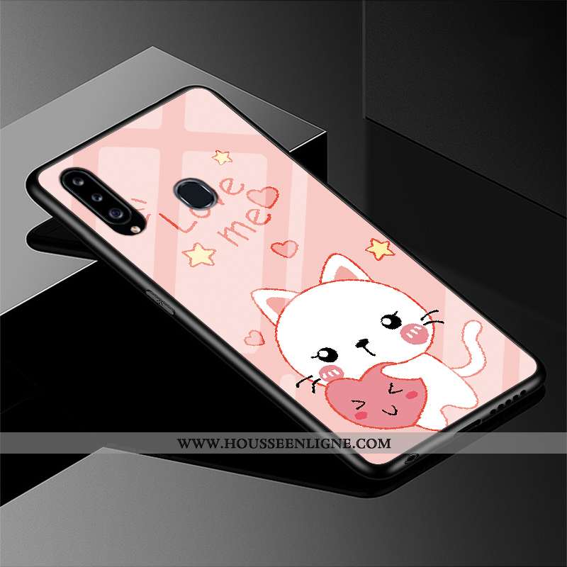 Coque Samsung Galaxy A20s Dessin Animé Charmant Étui Simple Tout Compris Frais Blanche