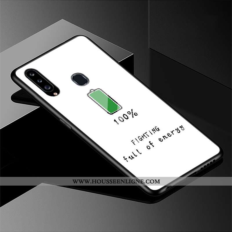 Coque Samsung Galaxy A20s Dessin Animé Charmant Étui Simple Tout Compris Frais Blanche