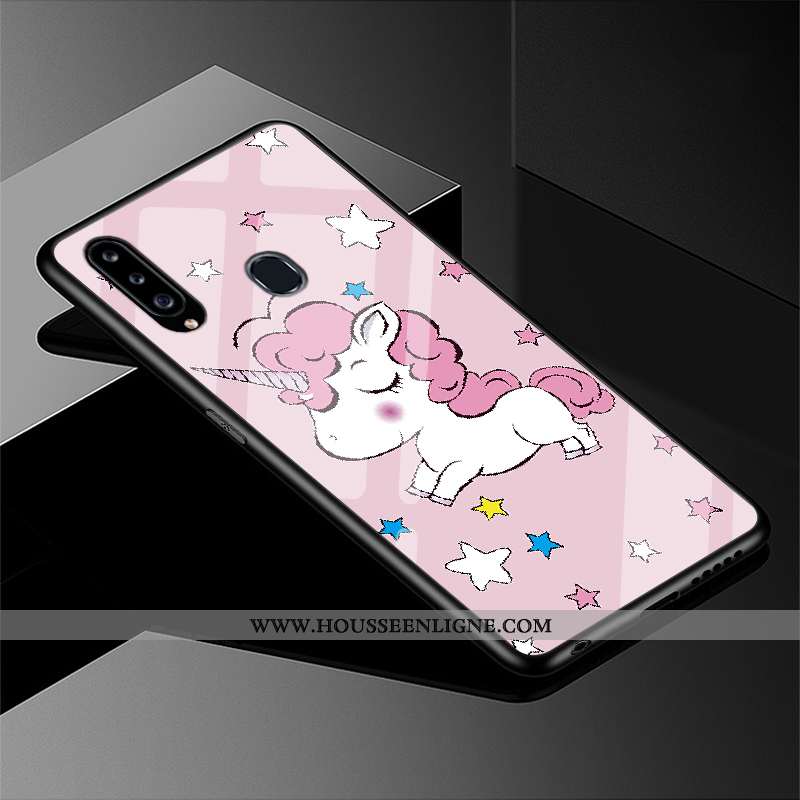 Coque Samsung Galaxy A20s Dessin Animé Charmant Étui Simple Tout Compris Frais Blanche