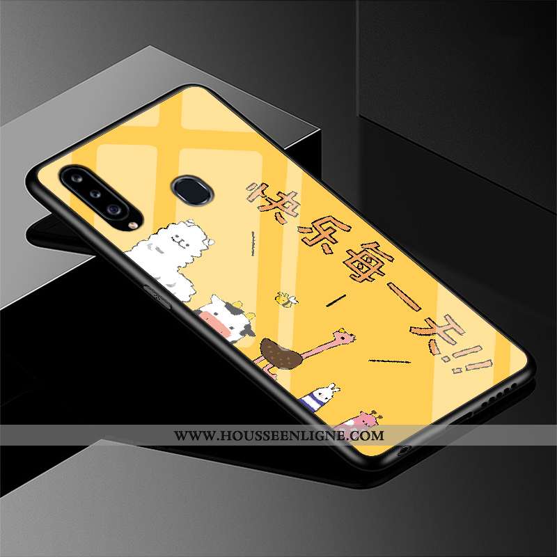Coque Samsung Galaxy A20s Dessin Animé Charmant Étui Simple Tout Compris Frais Blanche