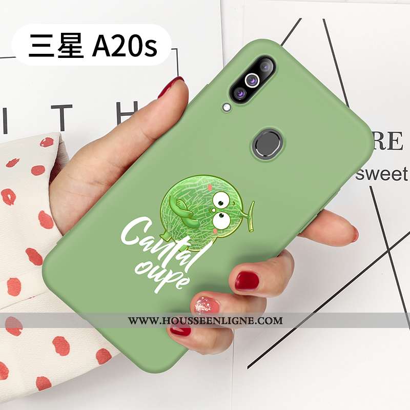 Coque Samsung Galaxy A20s Personnalité Créatif Silicone Net Rouge Incassable Étui Protection Verte