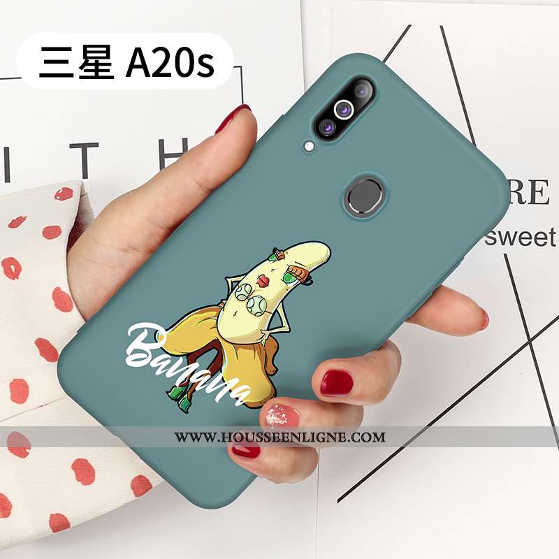 Coque Samsung Galaxy A20s Personnalité Créatif Silicone Net Rouge Incassable Étui Protection Verte