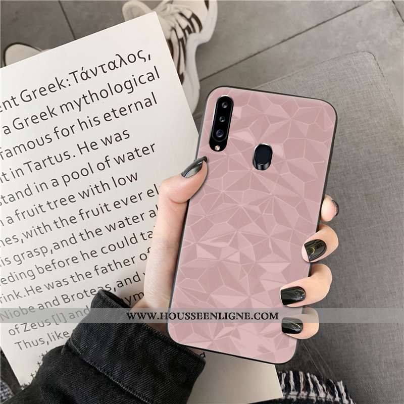 Coque Samsung Galaxy A20s Personnalité Fluide Doux Violet Téléphone Portable Net Rouge Couleur Unie 