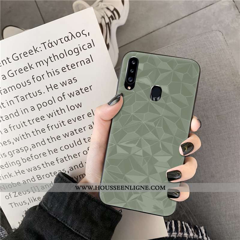 Coque Samsung Galaxy A20s Personnalité Fluide Doux Violet Téléphone Portable Net Rouge Couleur Unie 