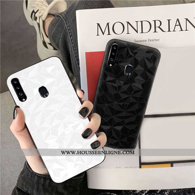 Coque Samsung Galaxy A20s Personnalité Fluide Doux Violet Téléphone Portable Net Rouge Couleur Unie 