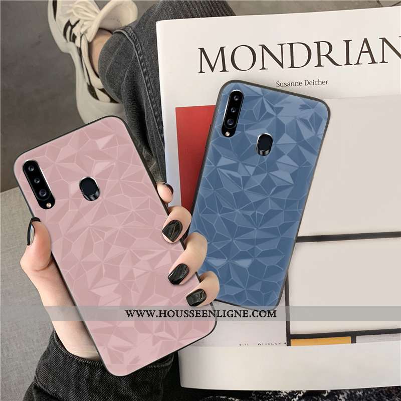 Coque Samsung Galaxy A20s Personnalité Fluide Doux Violet Téléphone Portable Net Rouge Couleur Unie 