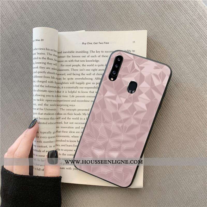 Coque Samsung Galaxy A20s Personnalité Fluide Doux Violet Téléphone Portable Net Rouge Couleur Unie 