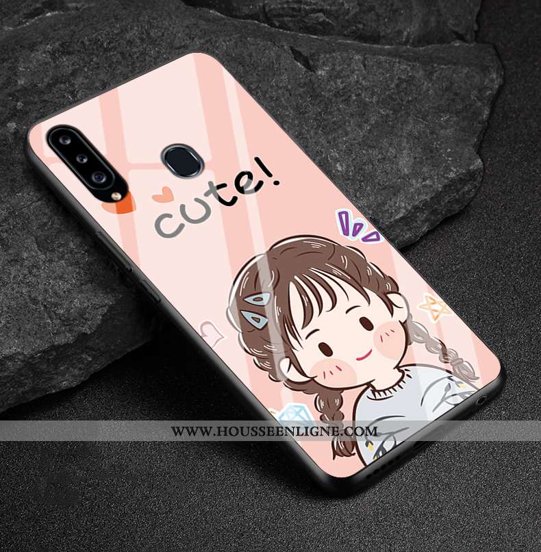 Coque Samsung Galaxy A20s Protection Verre Silicone Tout Compris Fluide Doux Rose