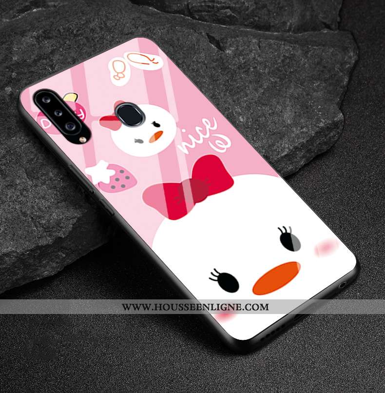 Coque Samsung Galaxy A20s Protection Verre Silicone Tout Compris Fluide Doux Rose
