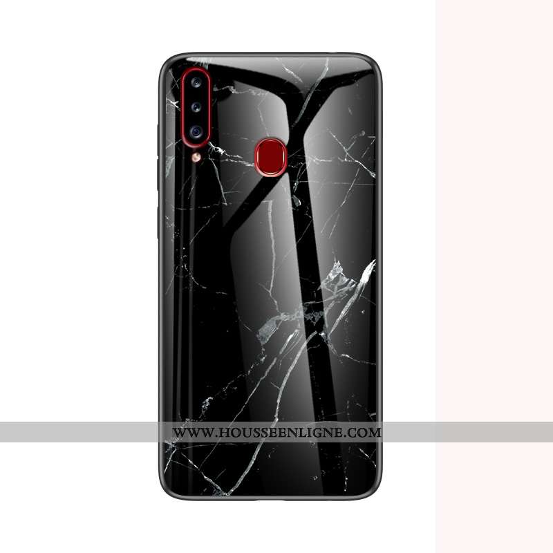 Coque Samsung Galaxy A20s Verre Tendance Incassable Difficile Tout Compris Téléphone Portable Blanch