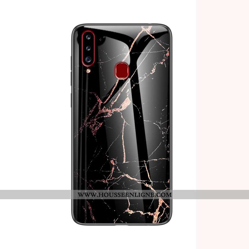 Coque Samsung Galaxy A20s Verre Tendance Incassable Difficile Tout Compris Téléphone Portable Blanch