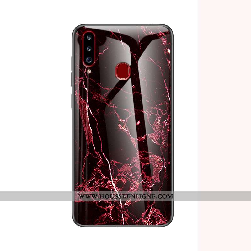 Coque Samsung Galaxy A20s Verre Tendance Incassable Difficile Tout Compris Téléphone Portable Blanch