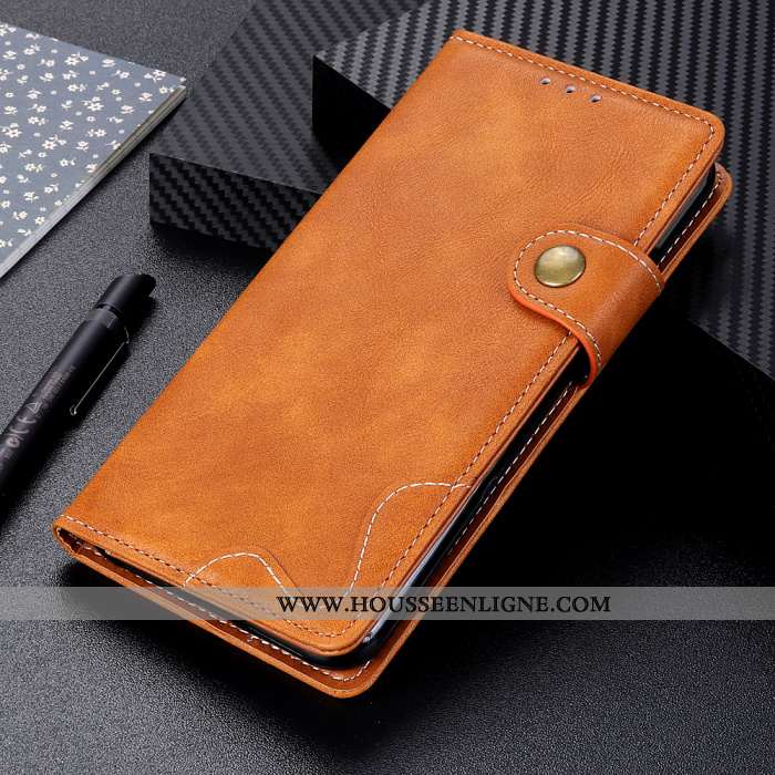 Coque Samsung Galaxy A21s Cuir Incassable Étui Étoile Housse Jaune