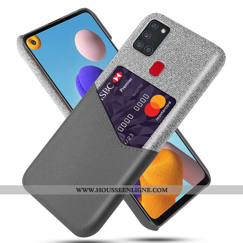 Coque Samsung Galaxy A21s Cuir Protection Incassable Étoile Téléphone Portable Personnalité Carte Ro