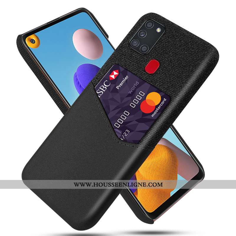 Coque Samsung Galaxy A21s Cuir Protection Incassable Étoile Téléphone Portable Personnalité Carte Ro