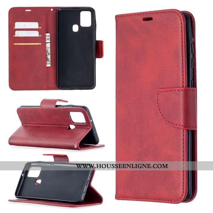 Coque Samsung Galaxy A21s Modèle Fleurie Protection Cuir Étoile Couleur Unie Étui Gris