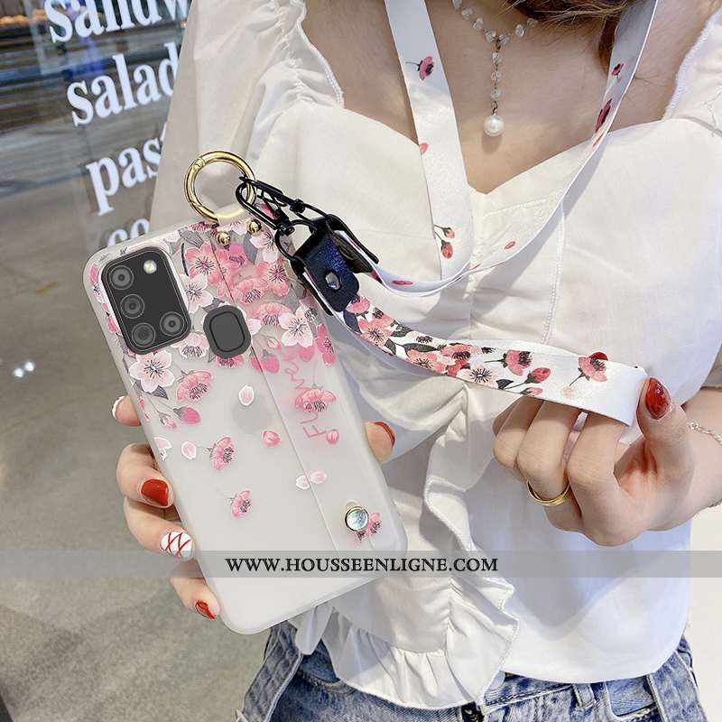 Coque Samsung Galaxy A21s Ornements Suspendus Créatif Transparent Silicone Étoile Fluide Doux Amoure