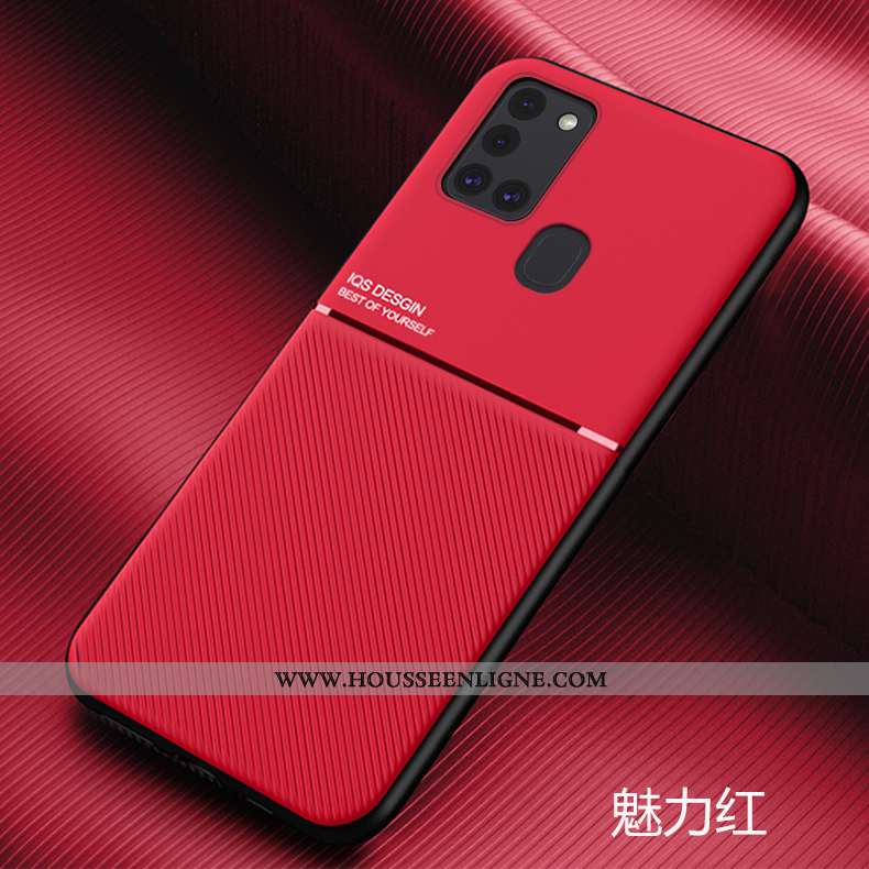 Coque Samsung Galaxy A21s Personnalité Créatif Fluide Doux Délavé En Daim Anneau Étui Ultra Noir