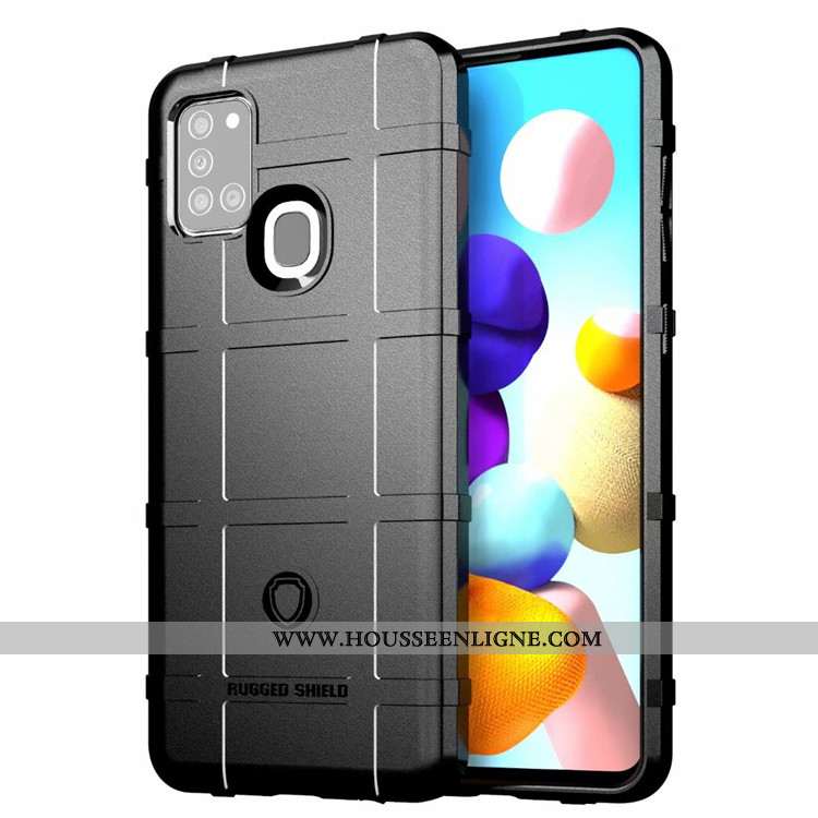 Coque Samsung Galaxy A21s Personnalité Délavé En Daim Téléphone Portable Incassable Trois Défenses É