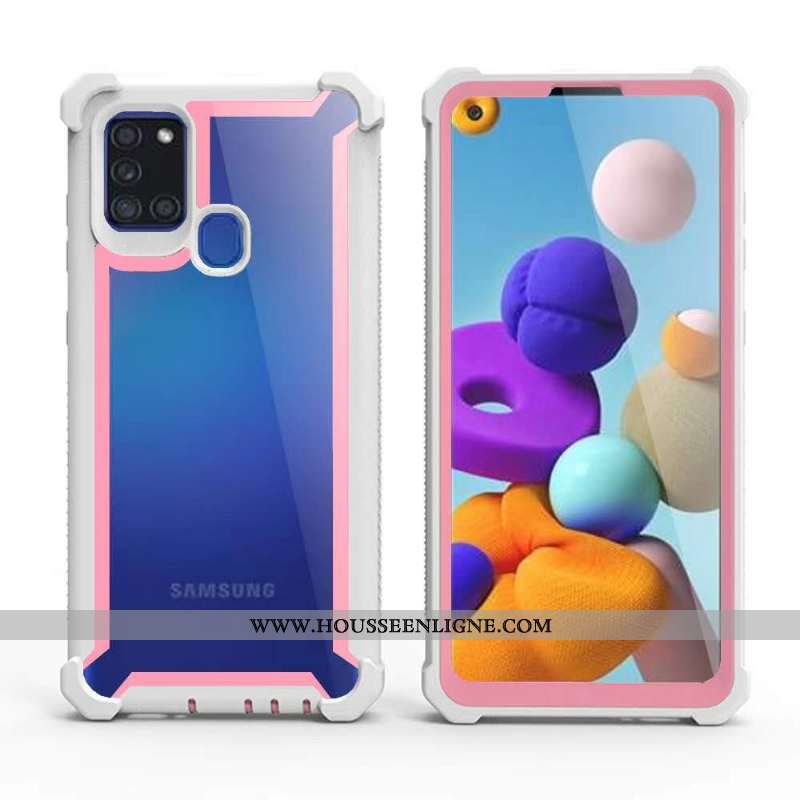 Coque Samsung Galaxy A21s Protection Difficile Vert Tout Compris Téléphone Portable Ballon Étoile Ve