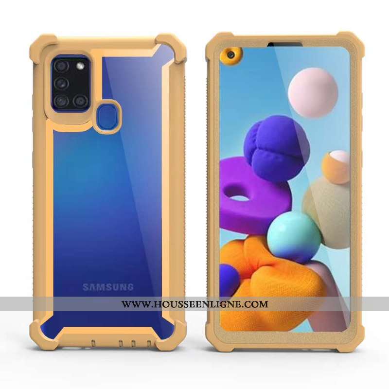 Coque Samsung Galaxy A21s Protection Difficile Vert Tout Compris Téléphone Portable Ballon Étoile Ve