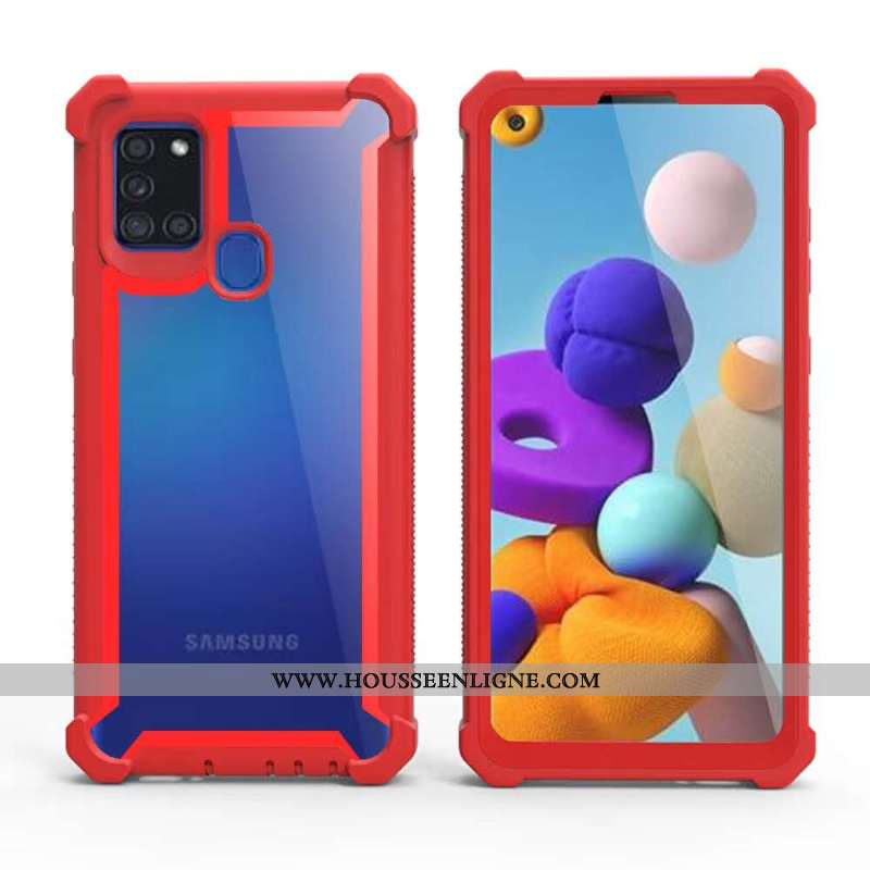Coque Samsung Galaxy A21s Protection Difficile Vert Tout Compris Téléphone Portable Ballon Étoile Ve