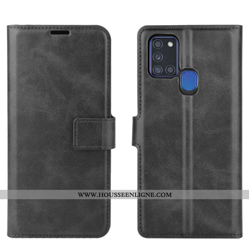 Coque Samsung Galaxy A21s Protection Ornements Suspendus Rouge Étui Étoile Cuir