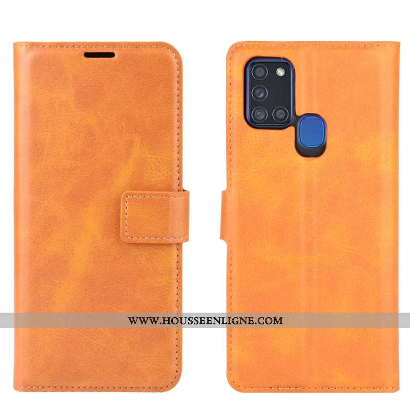 Coque Samsung Galaxy A21s Protection Ornements Suspendus Rouge Étui Étoile Cuir