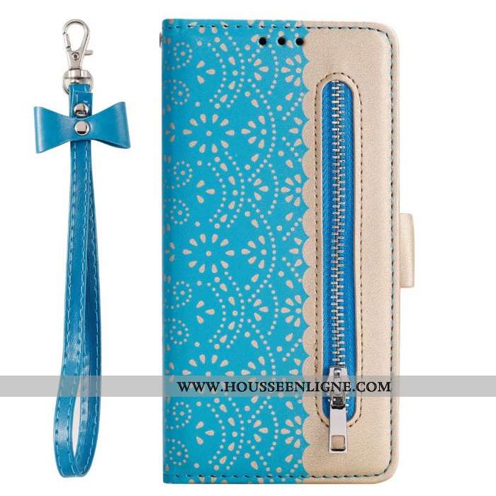 Coque Samsung Galaxy A21s Silicone Fermeture Éclair Dentelle Étoile Cuir Étui Verte